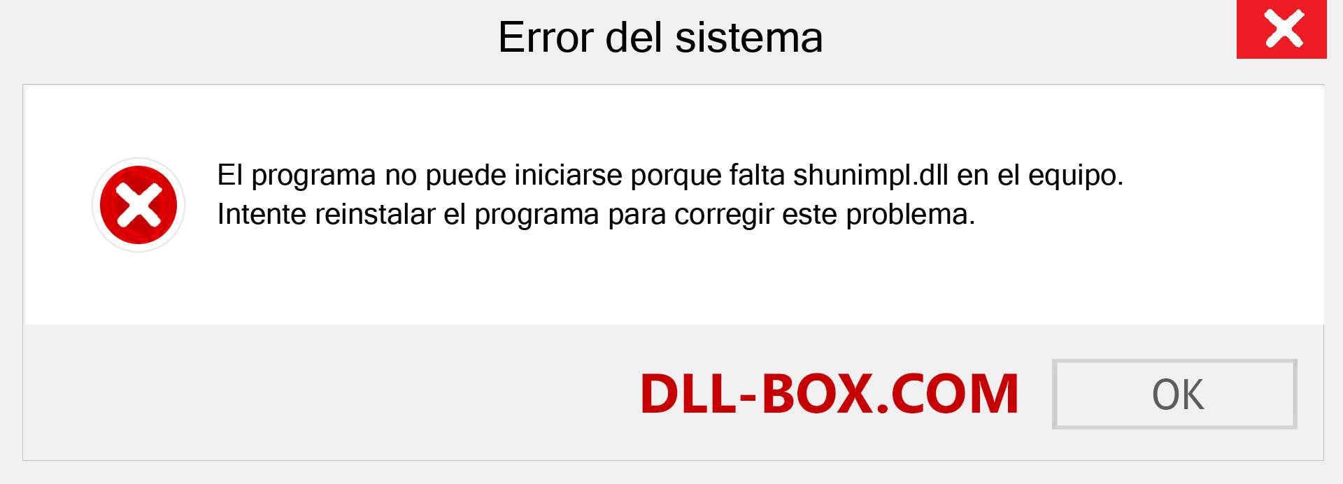 ¿Falta el archivo shunimpl.dll ?. Descargar para Windows 7, 8, 10 - Corregir shunimpl dll Missing Error en Windows, fotos, imágenes