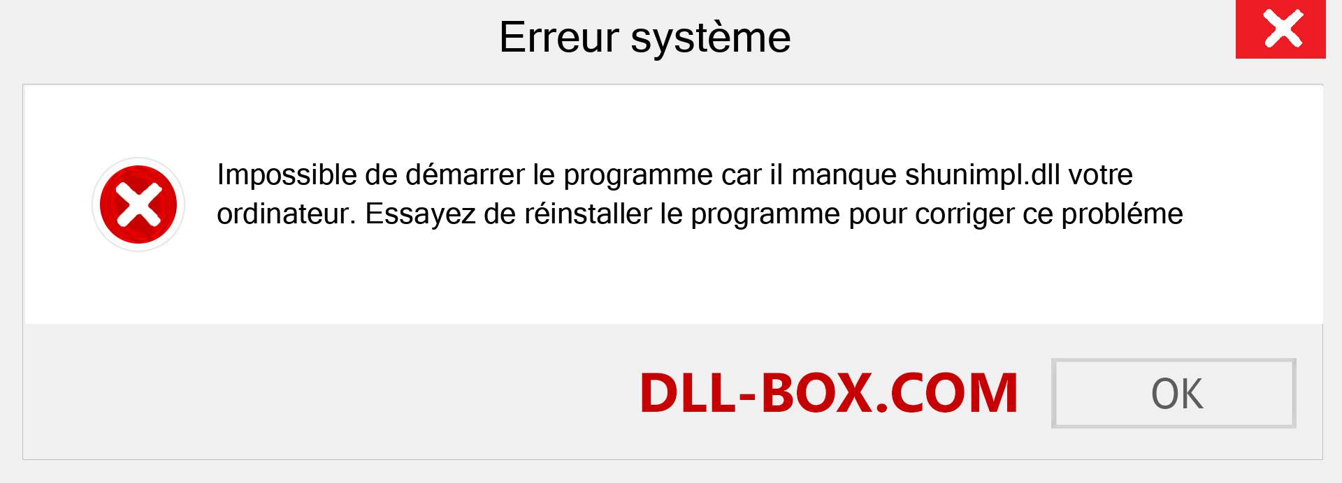 Le fichier shunimpl.dll est manquant ?. Télécharger pour Windows 7, 8, 10 - Correction de l'erreur manquante shunimpl dll sur Windows, photos, images